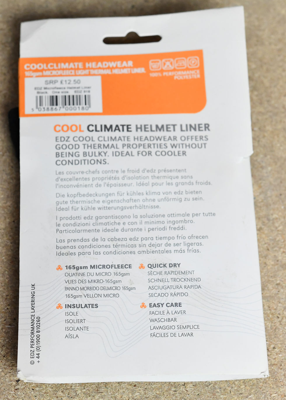 Küçük resim: EDZ Cool 165gsm Microfleece Light Thermal Climate Helmet Liner