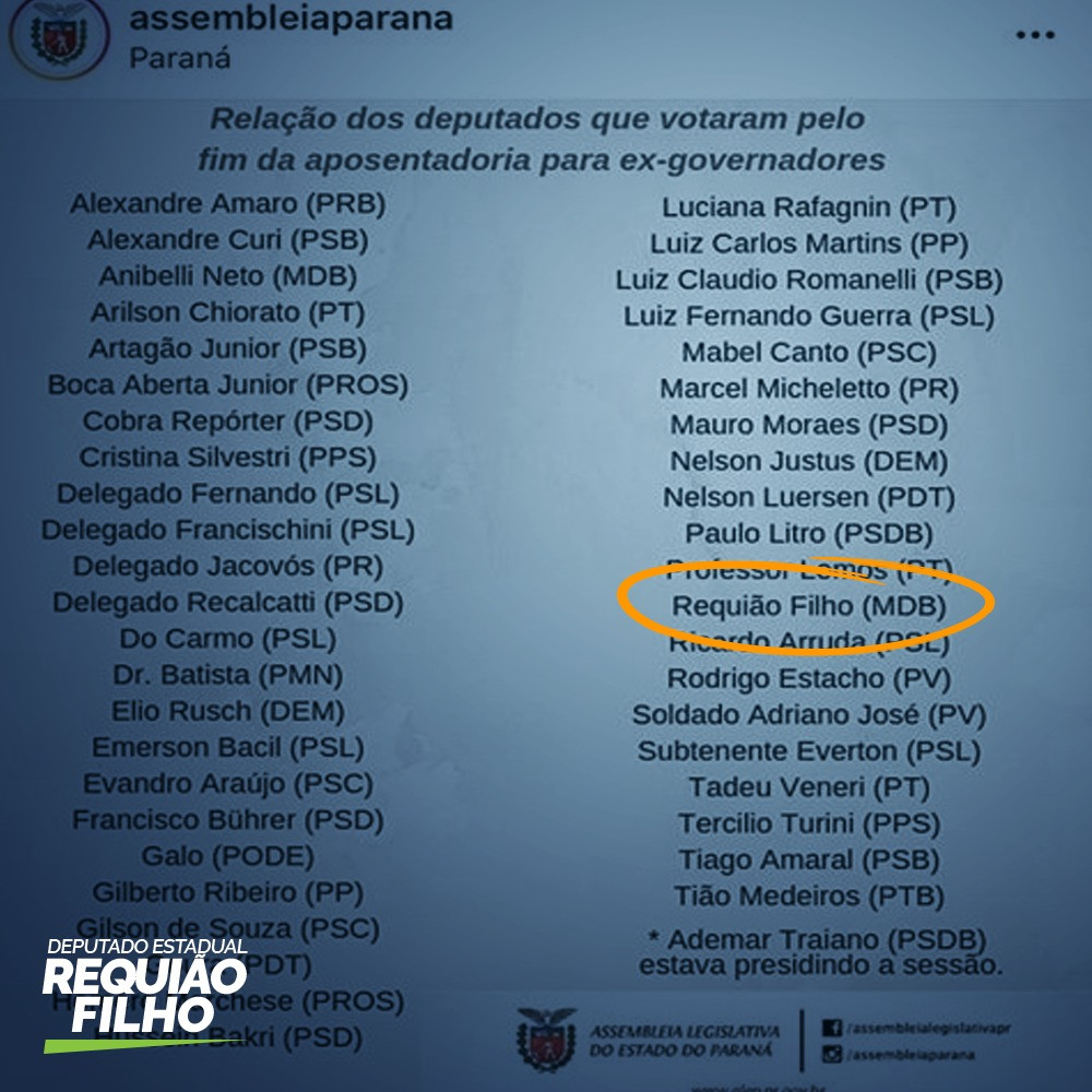 placar votação aposentadoria ex-governadores