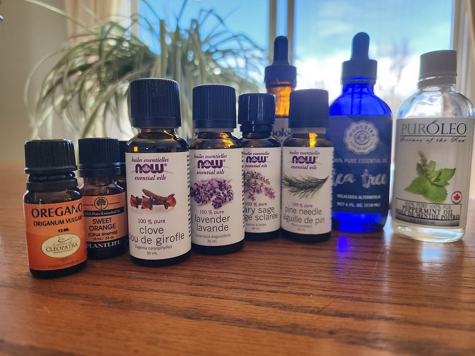 bottles of essential oils