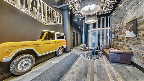 Custom Bronco Lobby Fixture at Trailhead Apartments, Bucktown, CH