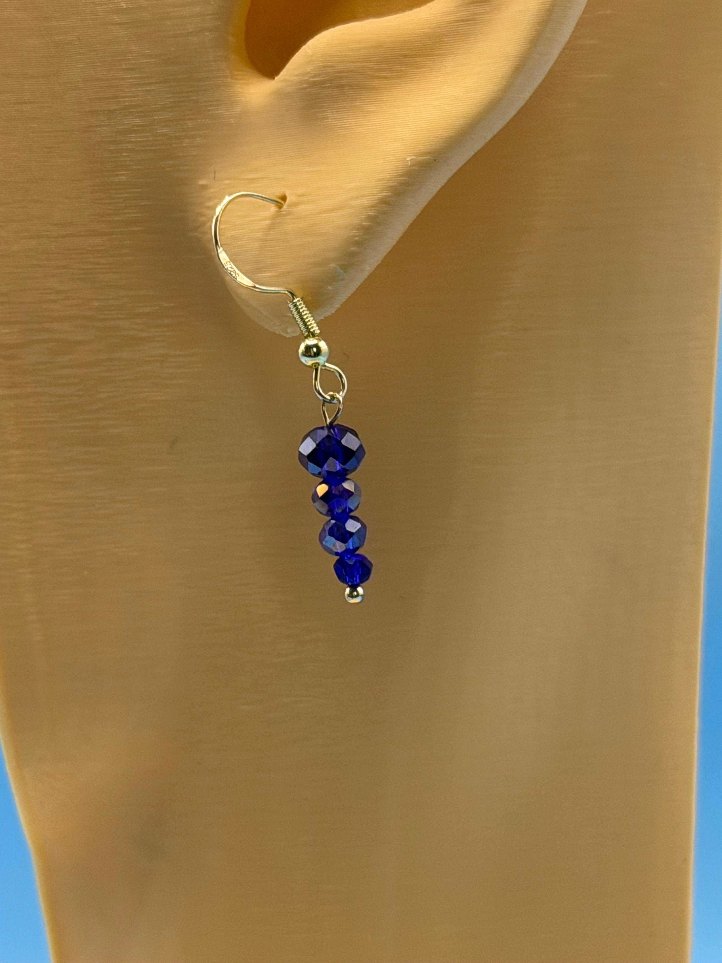 Blue Glass Bead Earrings
