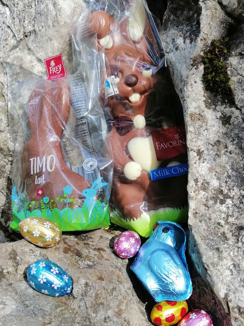 Chasse aux œufs de pâques en escalade 