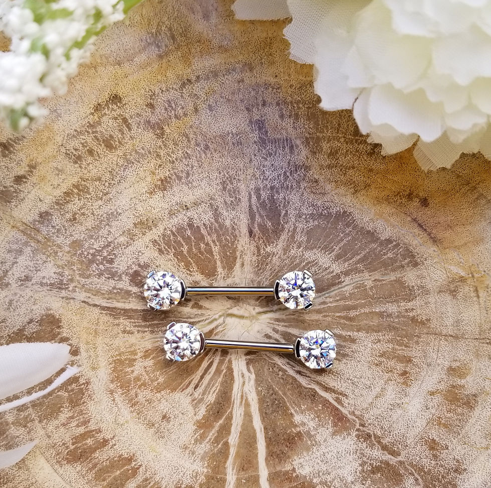 Thumbnail: 6mm Prong Set Gem Straight Barbell