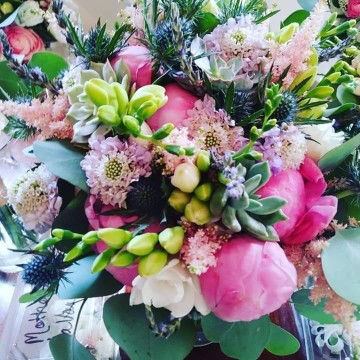 Wild and organic fresh flower arrangement. 