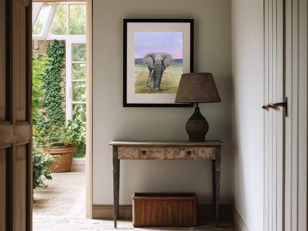 Thumbnail: African Elephant Original Watercolor Painting - A Quiet Encounter