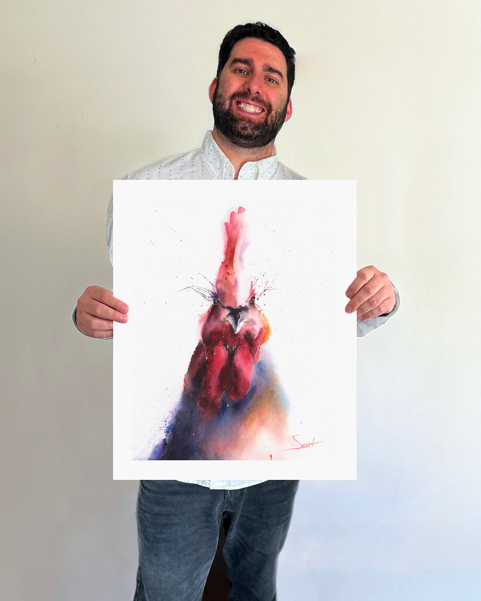 Thumbnail: watercolor rooster animal artist eric sweet