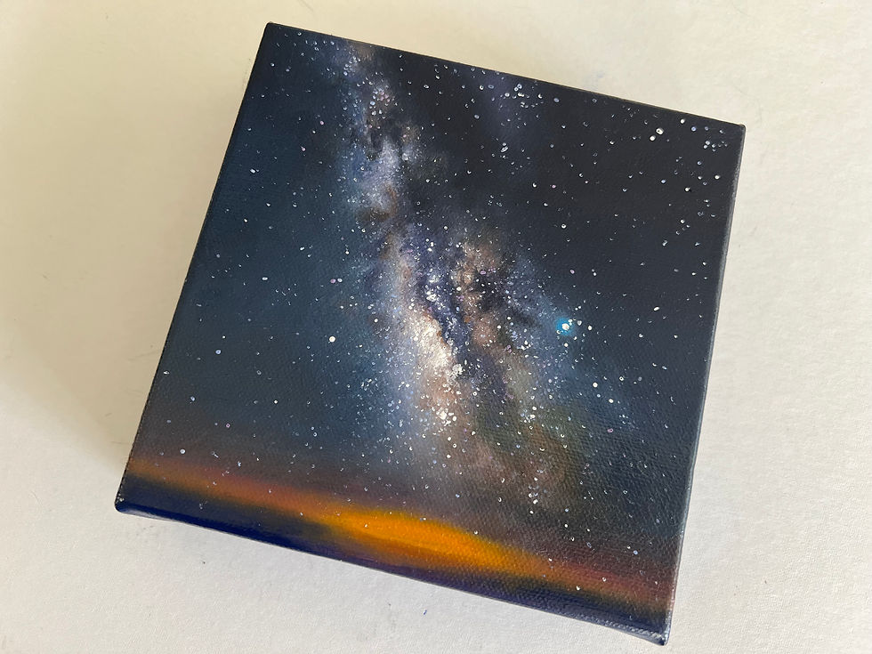 Thumbnail: Sunset Milky Way Original Oil Painting