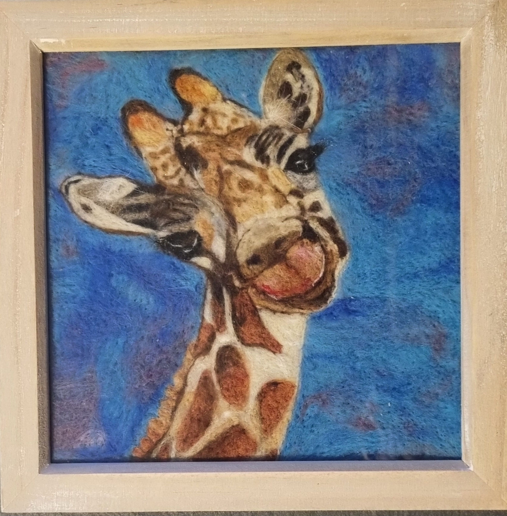 Gertie giraffe needle felted picture