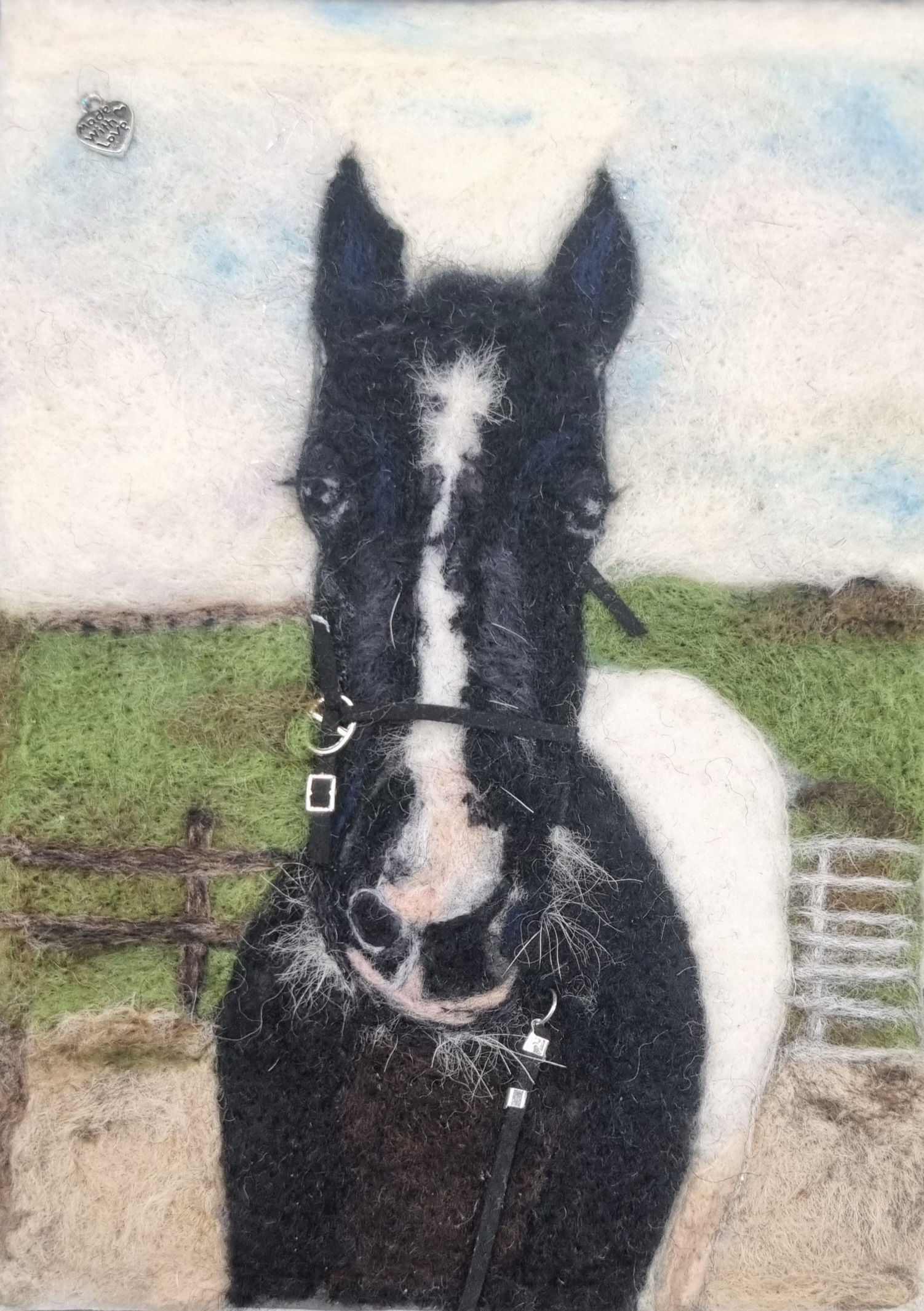Needle felted Horse pet portrait