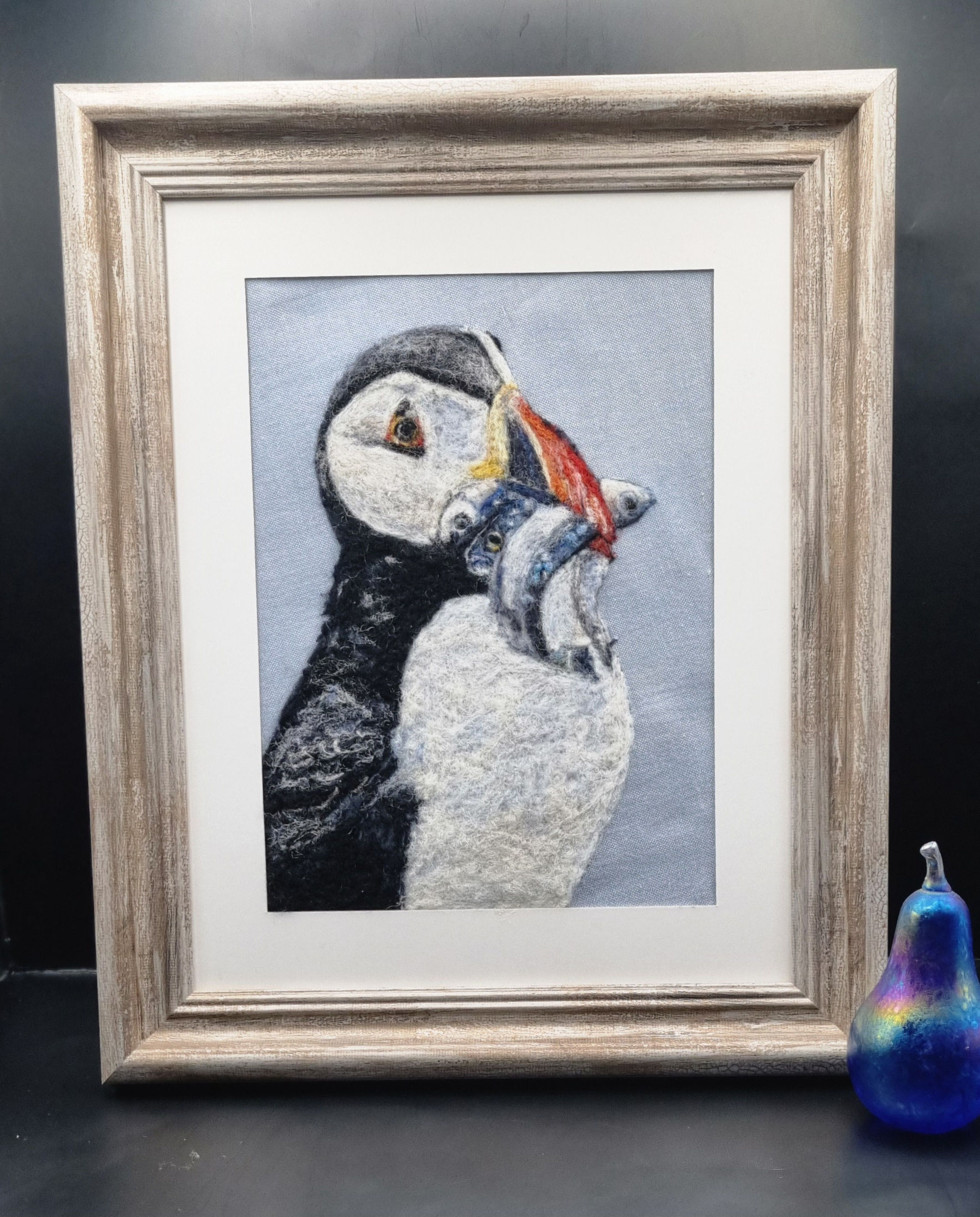 Needle felted Puffin portrait