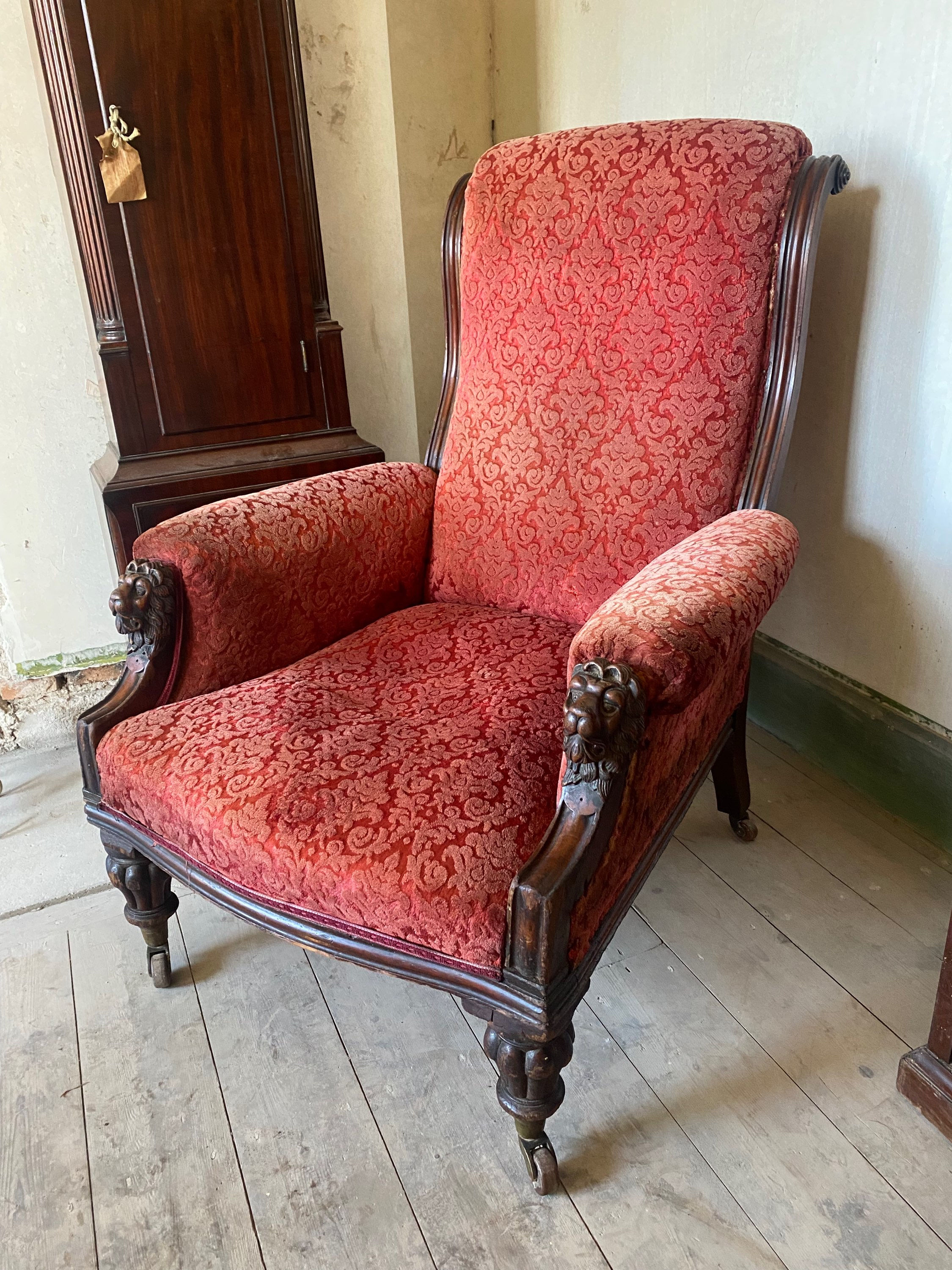 Mid victorian Lion head chair 