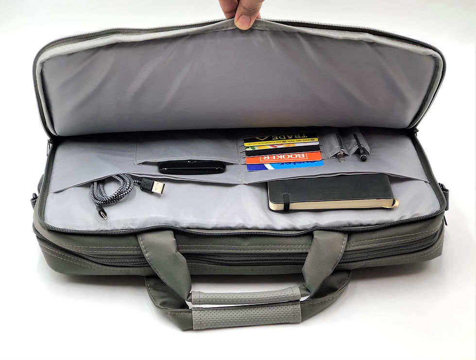 Thumbnail: Grey BIZEY  Laptop  Shoulder Messenger Bag with Charging Port