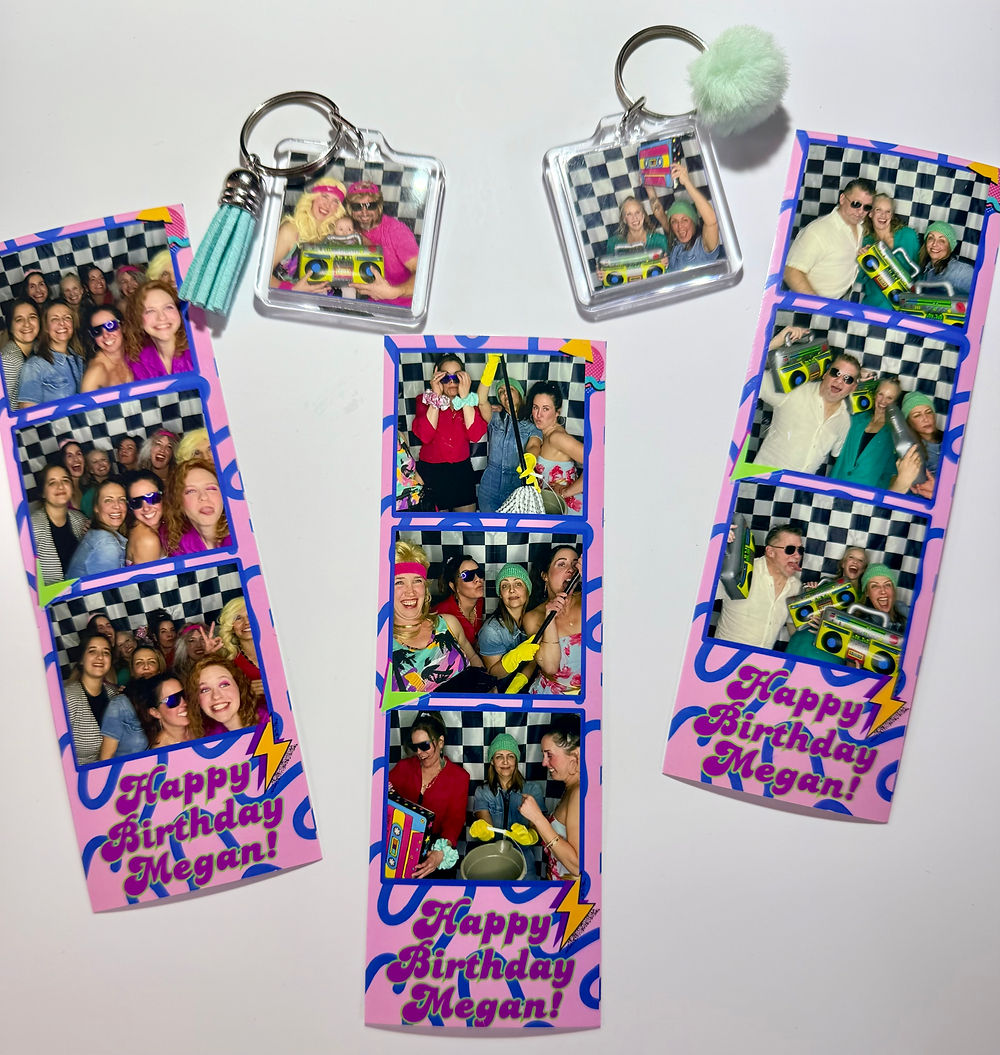 Photo strips and custom photo key chains