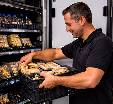Techniker füllt Vending-Maschine auf_edi