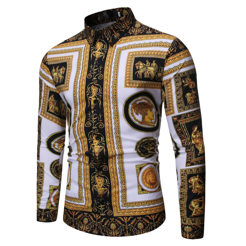 Thumbnail: Casual Floral Long Sleeve Shirt for Men