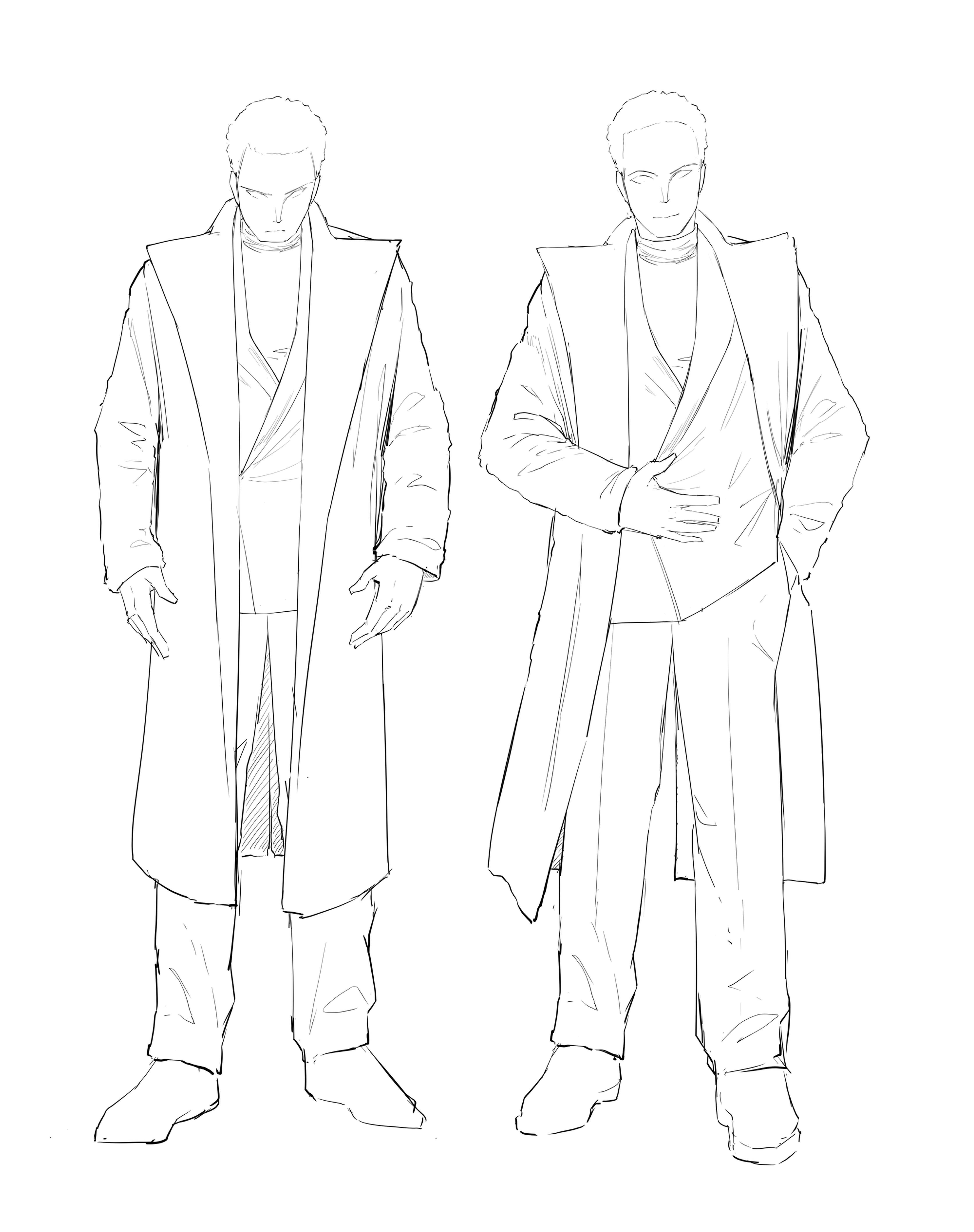 Double-Breasted Coat (Wide Lapel)