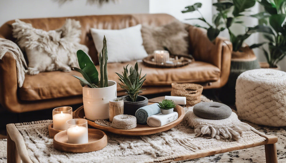 Cozy boho-inspired room setup with earthy tones and natural decor