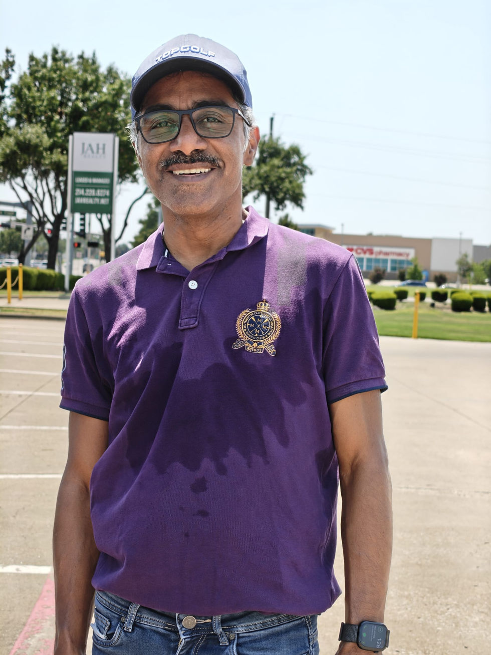Rajesh V wrapping up a three-hour effort on Coit Road in Plano.