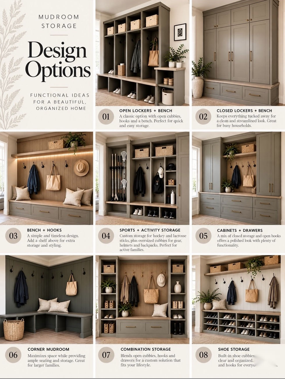 Eight mudroom storage design options from Style & Structure