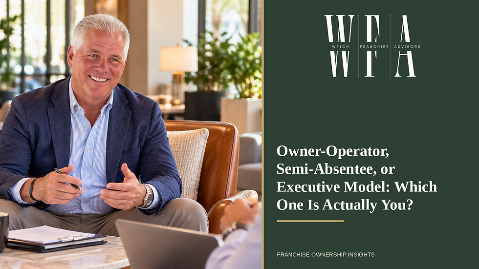 Mike Welch: Owner operator, semi absentee or executive franchise model