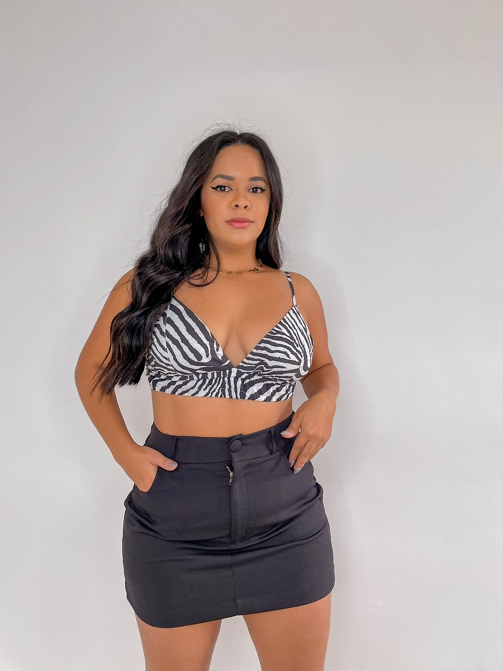 Cropped top zebra. 