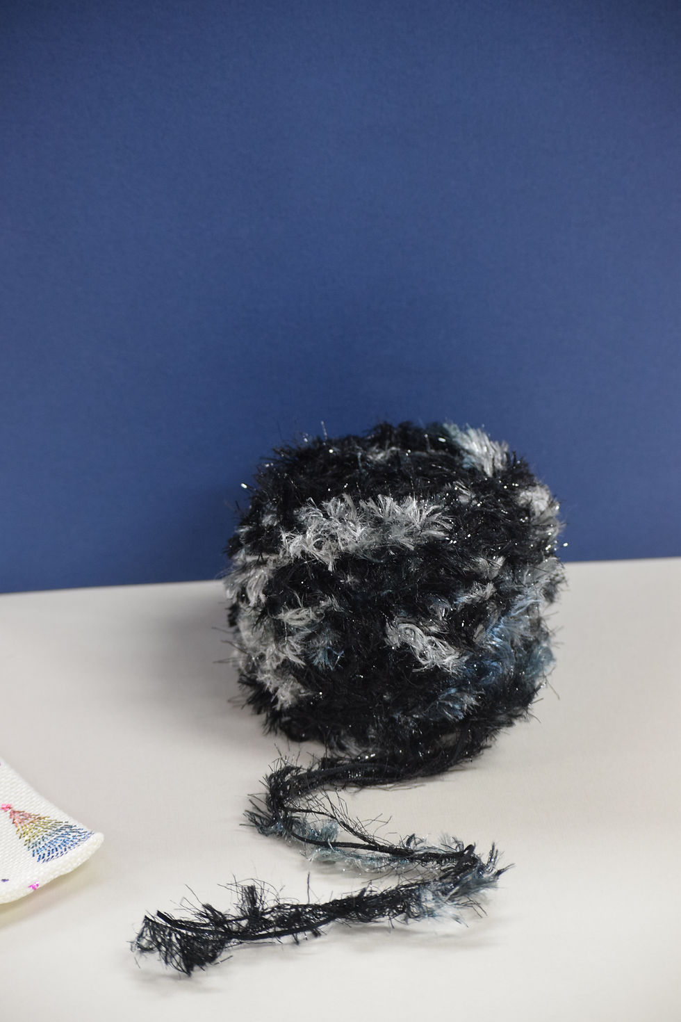 Thumbnail: Hand Mixed Fibre Yarn 100g-Black & White Series