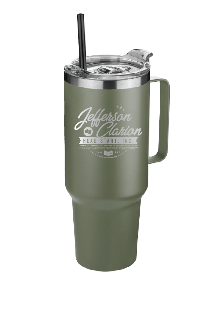 Thumbnail: Jefferson Clarion Engraved 40 oz Stainless Steel Tumbler with Handle