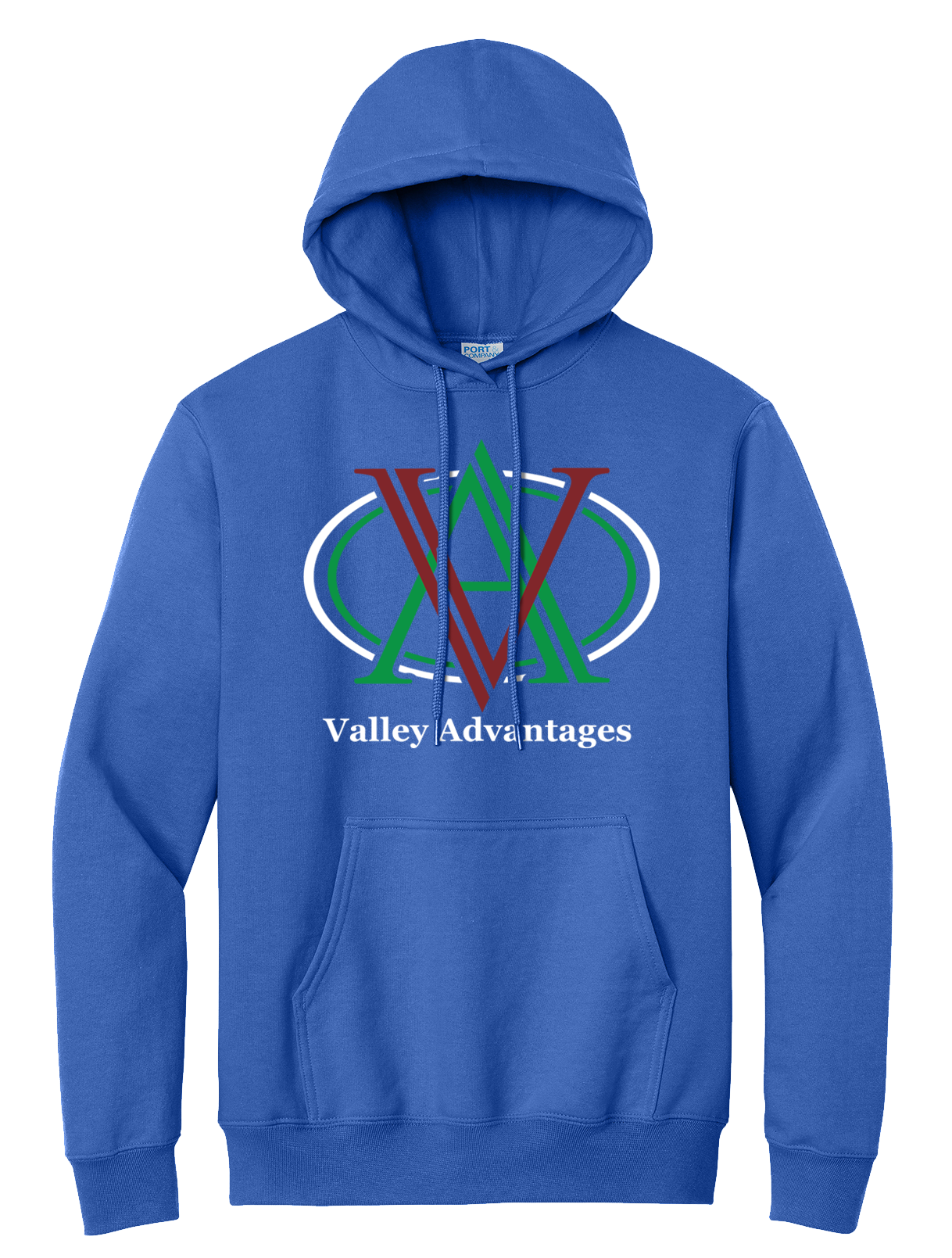 Valley Advantages Monogram Port & Company Essential Fleece Hooded Sweatshirt