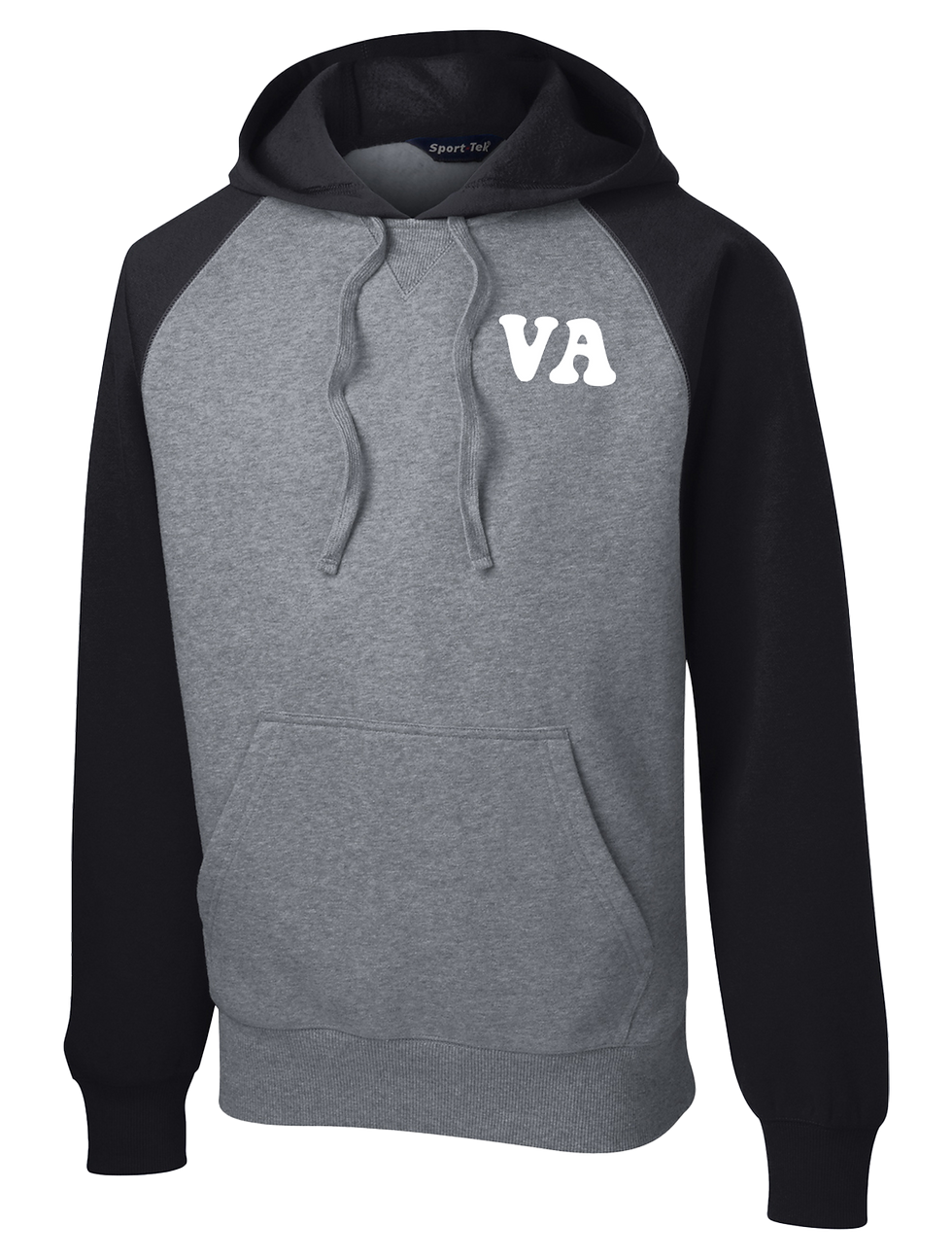 Thumbnail: Valley Advantages Initial Sport-Tek Raglan Colorblock Pullover Hooded Sweatshirt