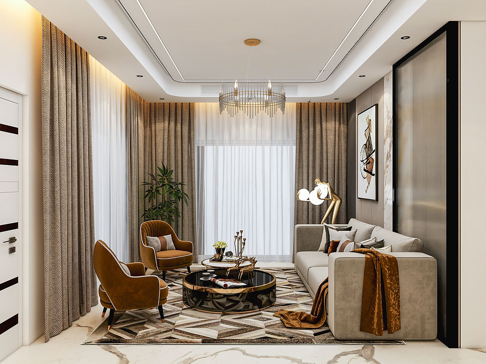 Modern living room showing luxury interior design trends.