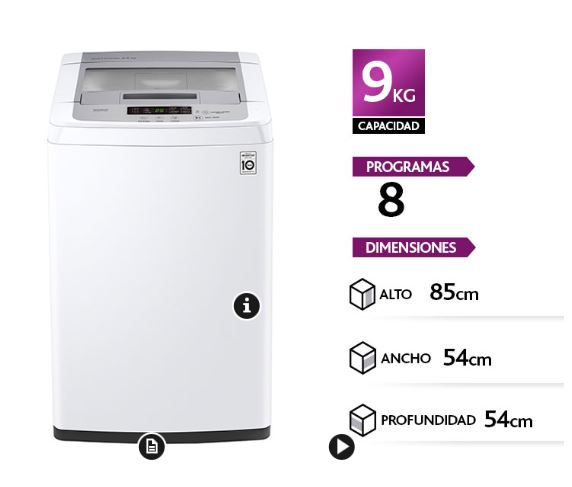 Miniatura: Lavadora Superior 9 Kg Motor Smart Inverter / WT9WPB2V  LG