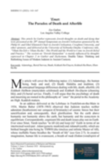 ’Emet: The Paradox of Death and Afterlife