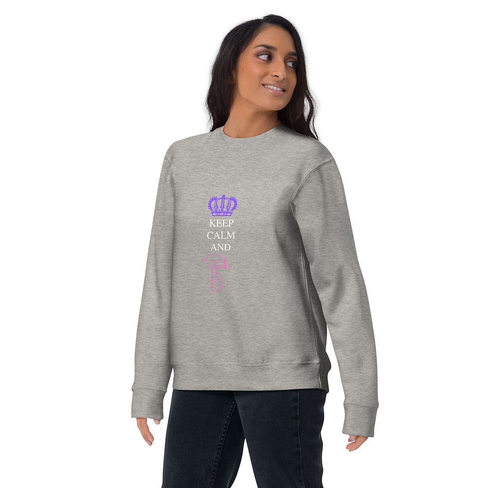 Miniatura: A female presenting person wearing a Keep Calm and Reiki On sweatshirt - grey