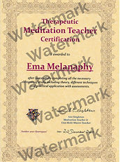 Ema Melanaphy's Therapeutic Meditation Teacher certificate