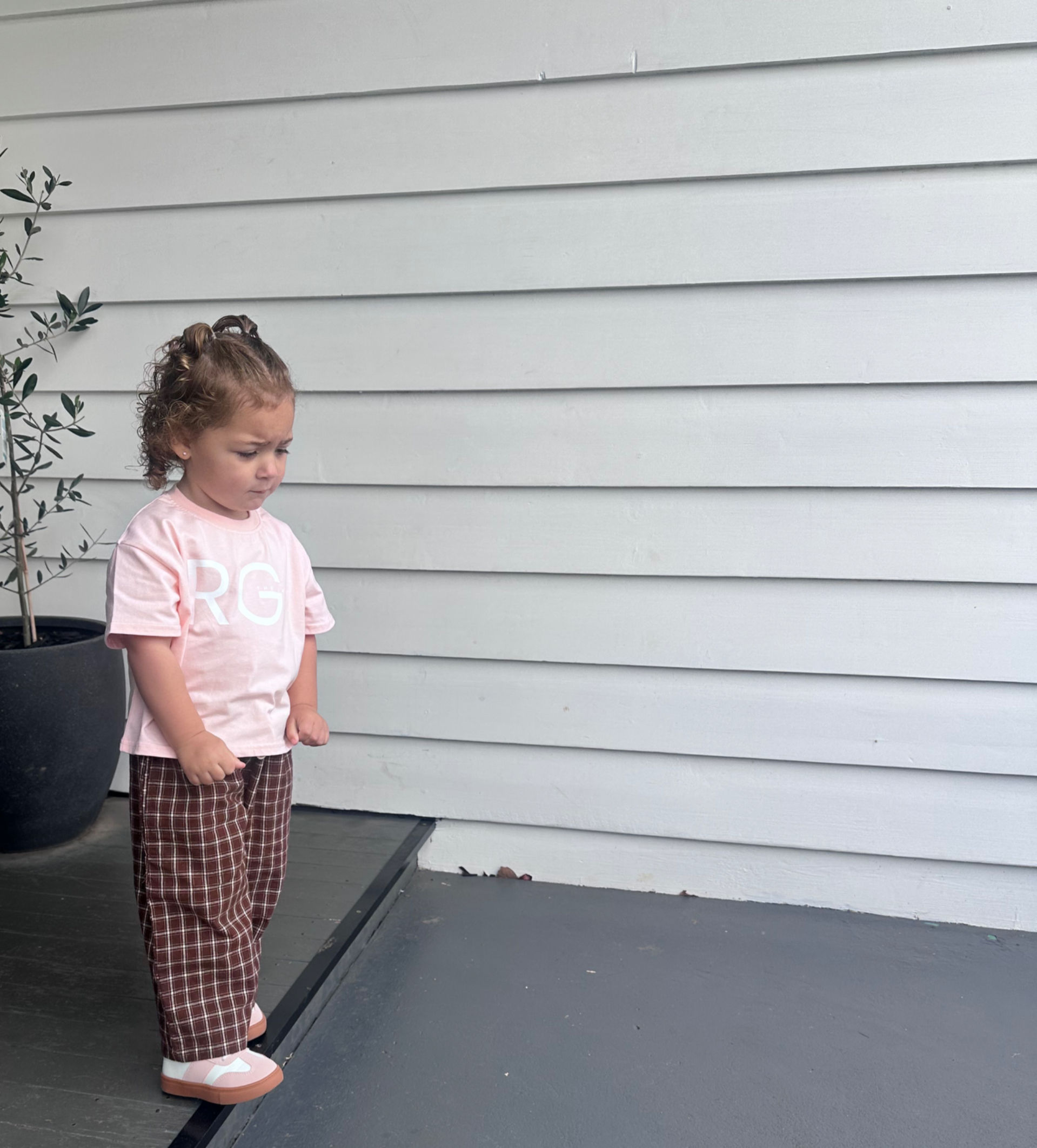 Brown Check Cotton Pants
