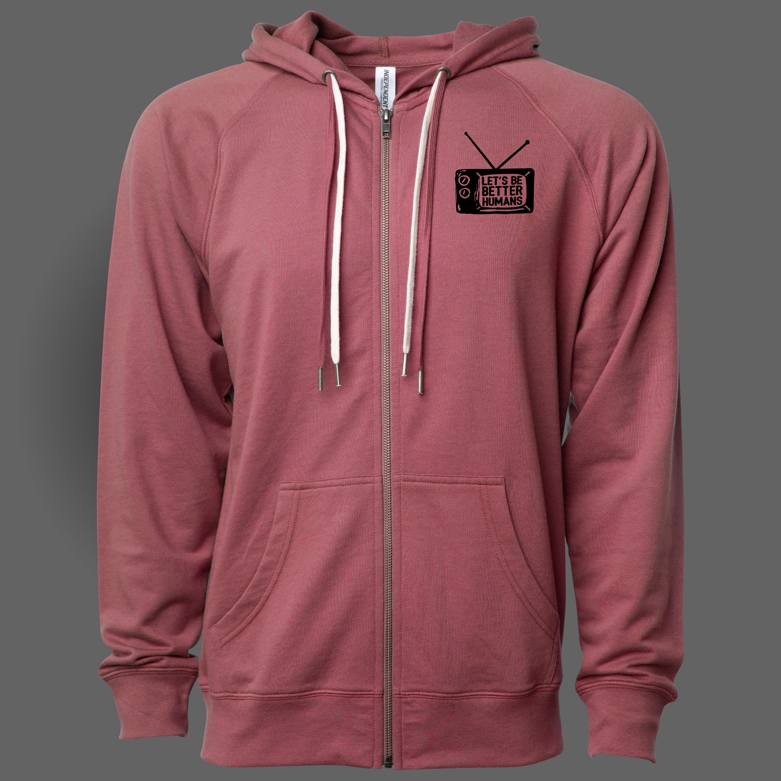 LETS BE BETTER HUMANS LIGHTWEIGHT TERRY ZIP HOODIE