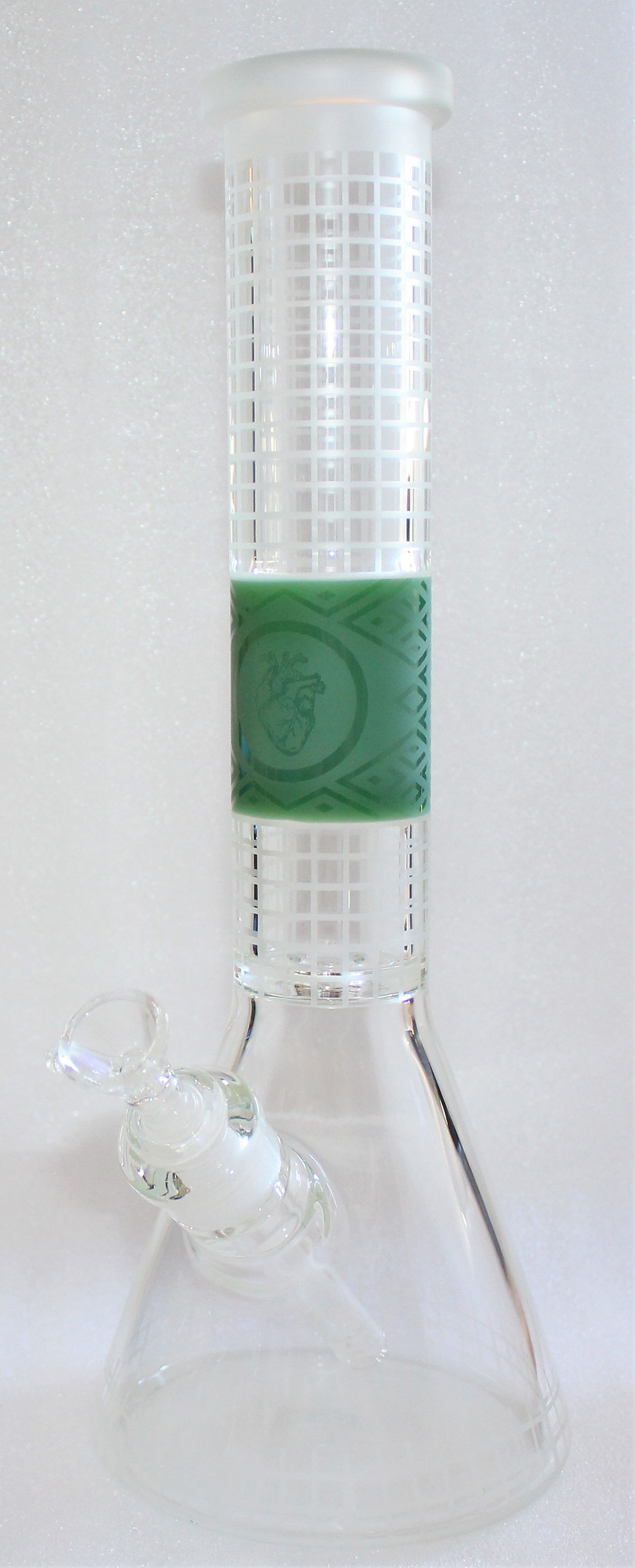 14" Sand Basted Beaker Heart Logo