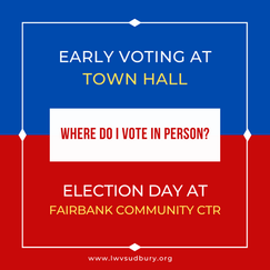 Election Day voting at Fairbank, early voting at Town Hall