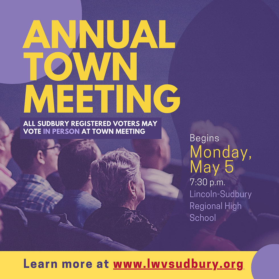 Plan to Attend Sudbury Town Meeting May 5