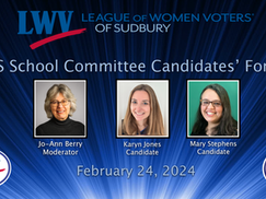 LWV Candidates’ Forum for SPS School Committee Available, Select Board Forum Cancelled