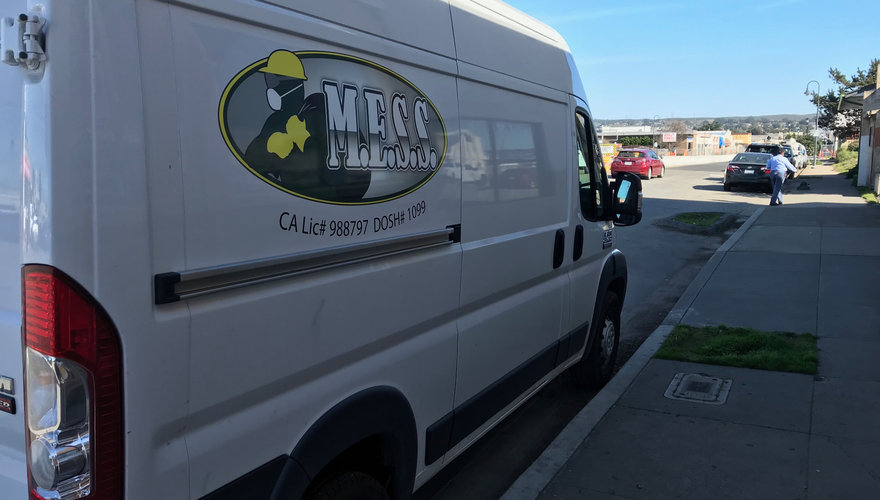 A MESS company van looking sharp and professional.