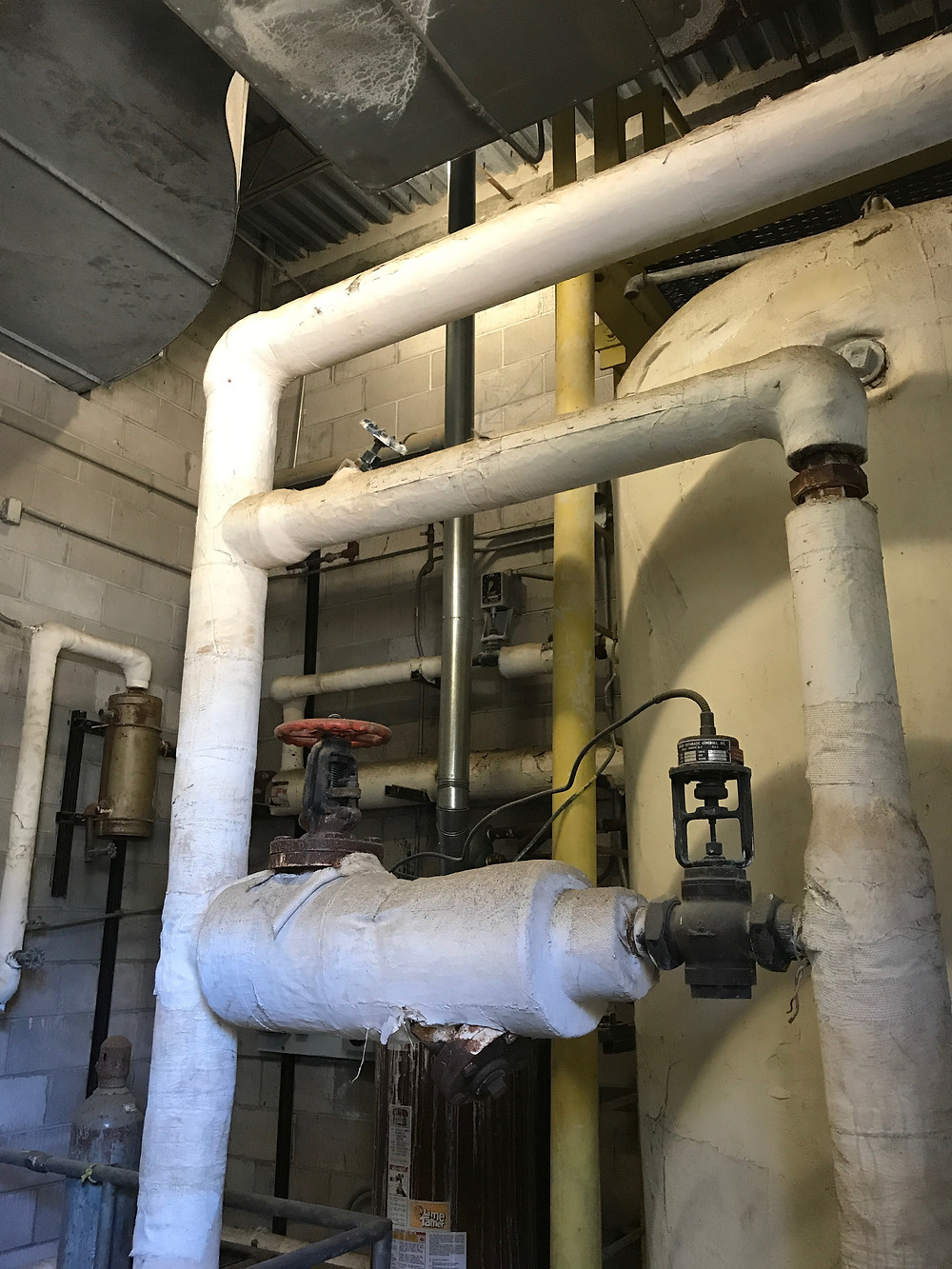 asbestos lined pipes