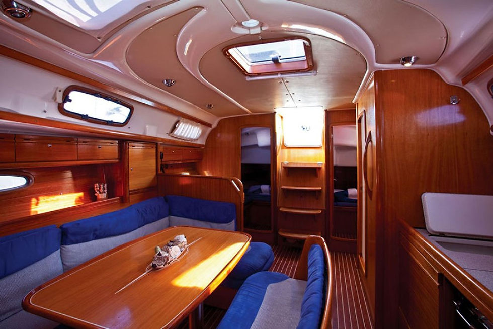 Galley and dining area aboard Christina