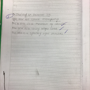Y3 have been busy writing magical Christmas tree metaphors today — check them out! 🎄✨