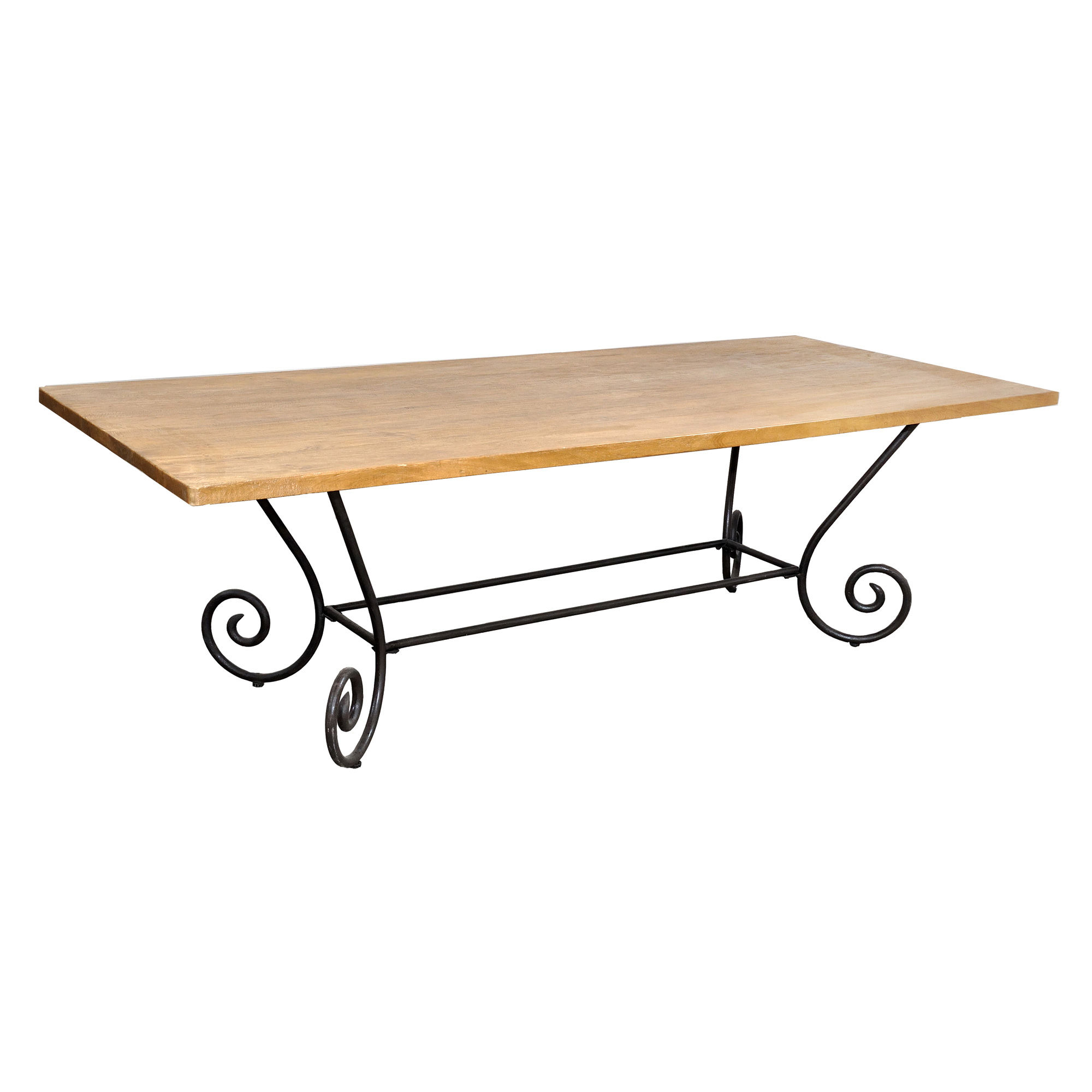 MAH056 - Tuscan Villa Large Rectangular Table 8ft W. Forged Steel Base