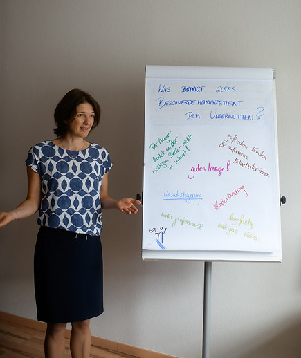 Flipchart für ein Training zu Beschwerdemanagement