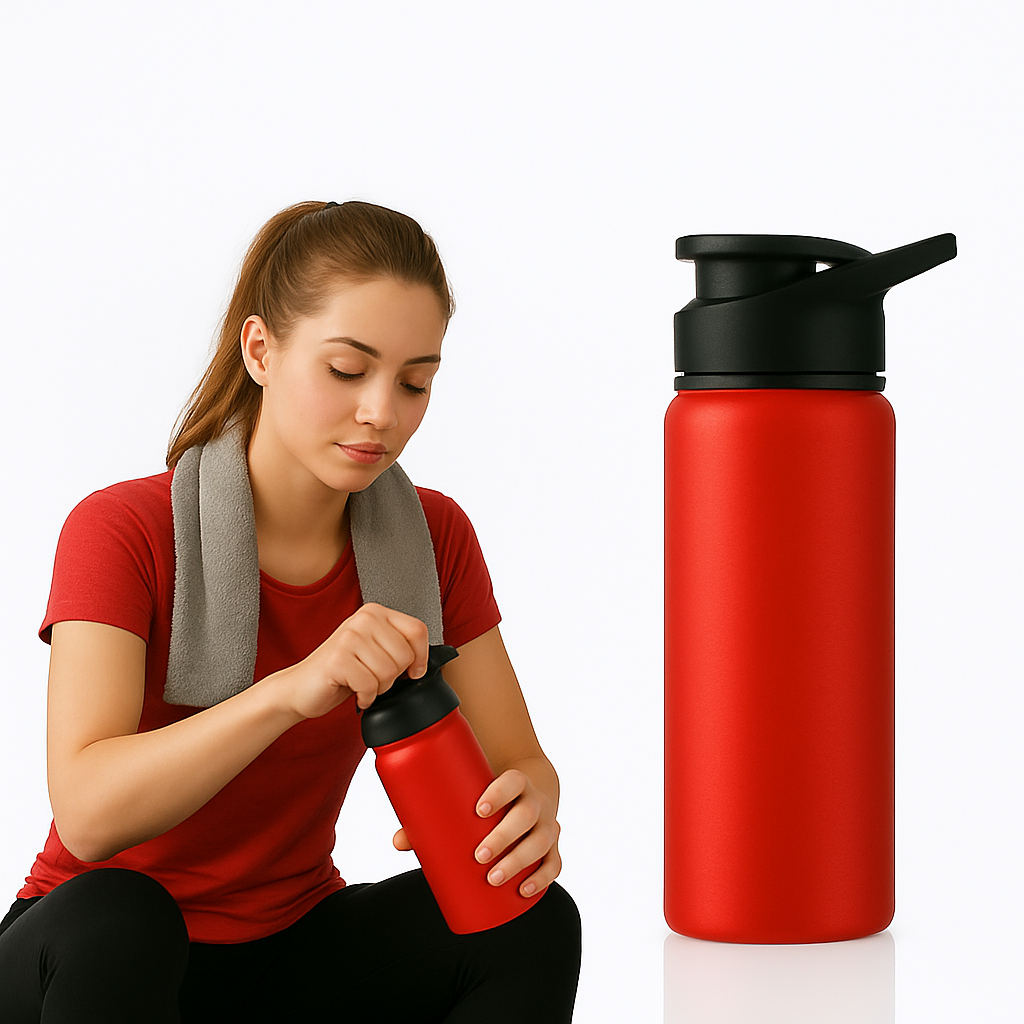 Sport bidon rood (met eigen naam)