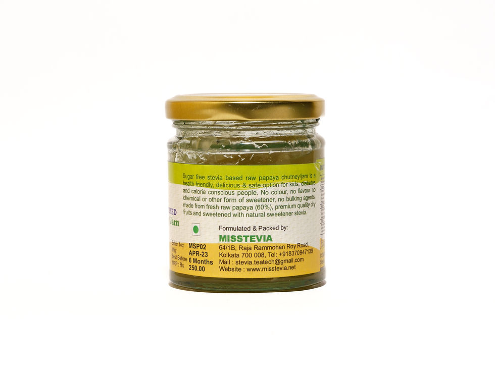 Thumbnail: Sugar Free green Papaya Jam/Chutney 200gm Stevia Sweetened IWith added Dryfruits