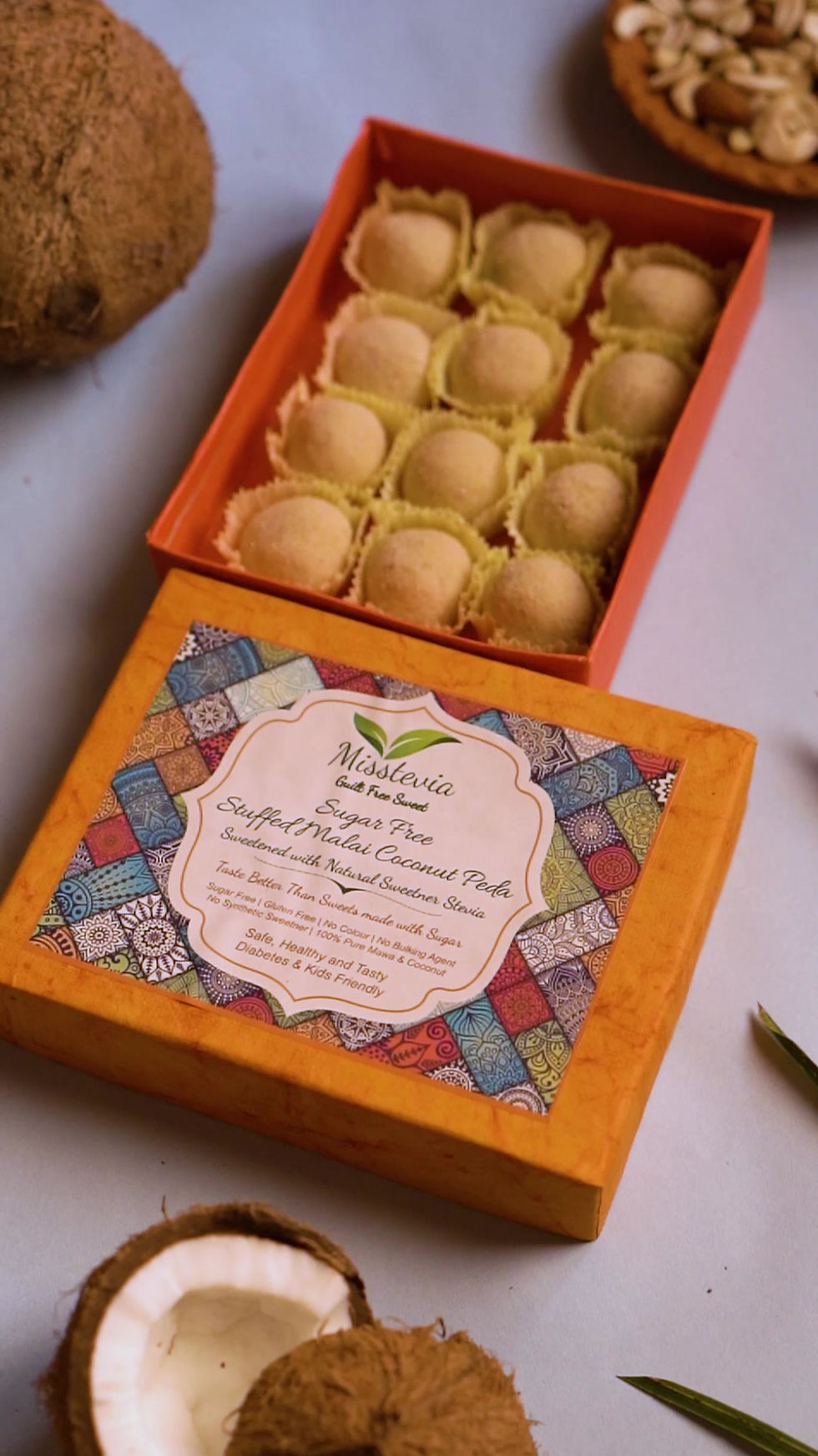 Thumbnail: Sugar Free Stevia sweetened Kaju-Burfi(250g)Rose Shaped