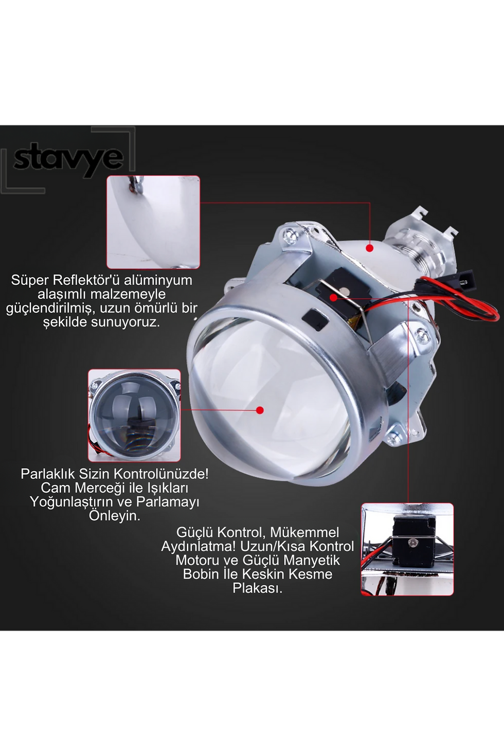 Küçük resim: 3.0" Bi Xenon H1 Mercek 3inç Ies 